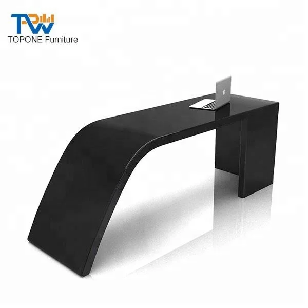 Modern Office Furniture Curved Simple Black Office Table Desk