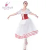 Long Romantic Style Ballet Dance Tutu Short Chiffon Sleeve Ballerina Dress 18002