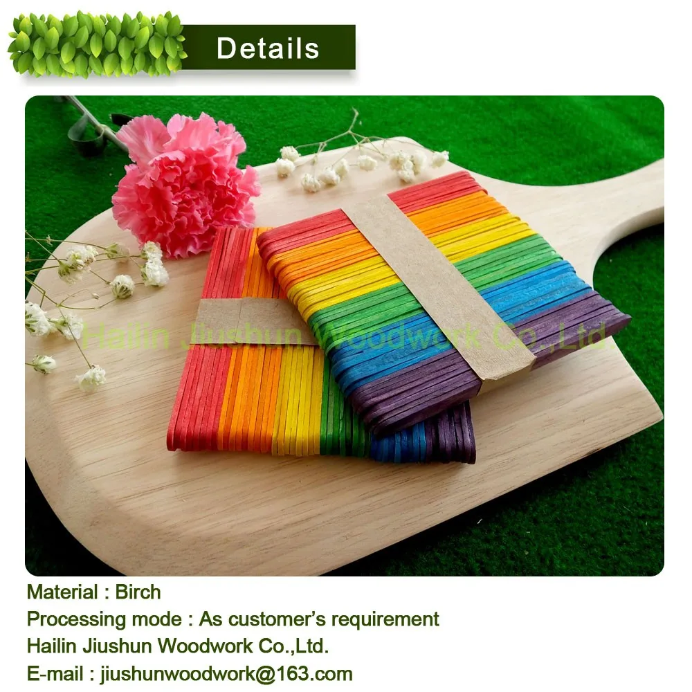 colored wooden ice cream stick/wooden crafts stick