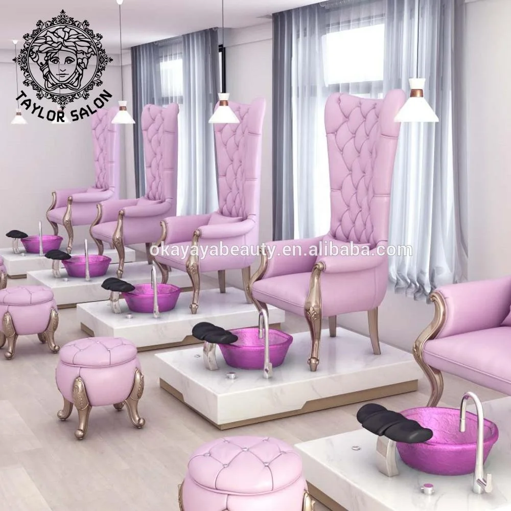 

pink throne luxury whirlpool foot spa pedicure chair for nail salon, Diverse optional