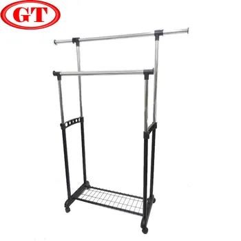 Length Height Adjustable Laundry Hanging Clothes Drying Rack And