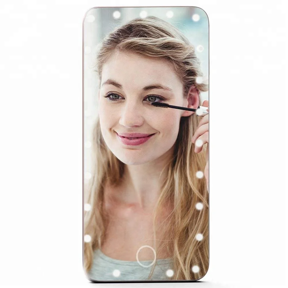 

Lighted Makeup Mirror 23 LED Handheld Mirrors with Lights Rechargeable Touch Screen Vanity Mirror, Chamgne gold/rose gold