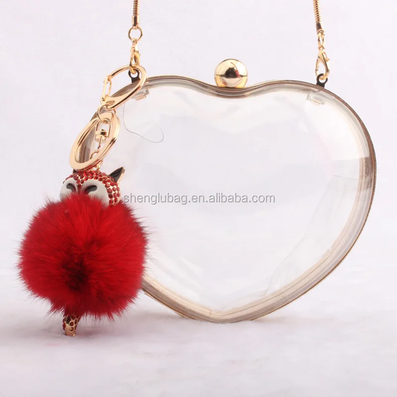 clear heart purse