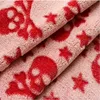 red skull pattern coral fleece fabric for lining mattress
