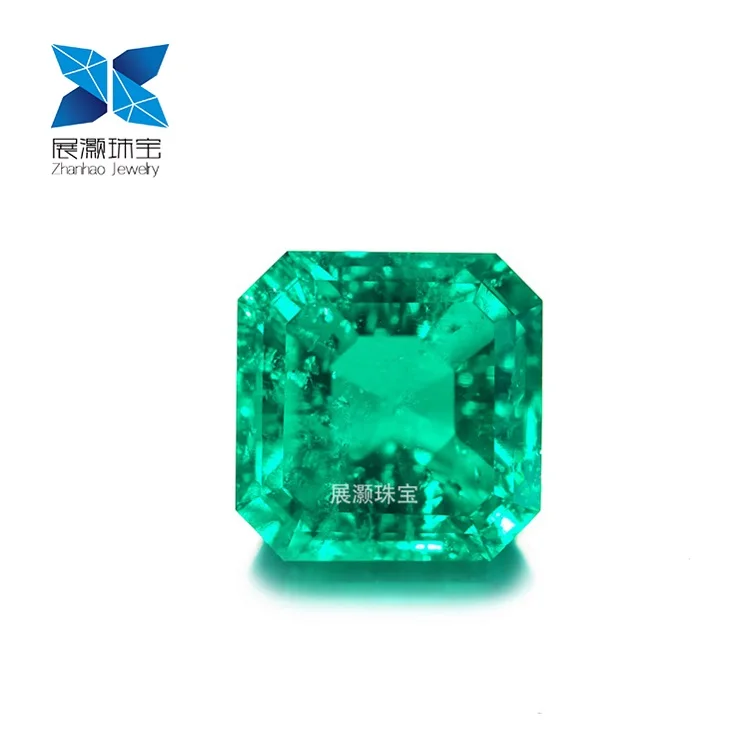 

Zhanhao Jewelry 5A 3EX cushion cut Hydrothermal lab created doublet emerald colombia as natural emerald, Vivid green