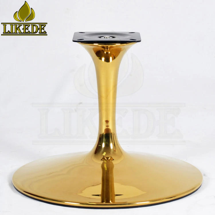 Golden Trumpet Tulip round Chair Leg Shinny Titanium Gold 304# Stainless Steel Iron Workshop and Apartment Chair Base