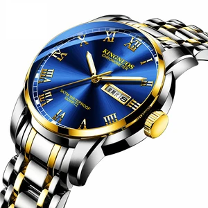 luxury men fashion design watches stainless steel waterproof watch custom Watch factory Double Calendar Watch 2