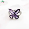 Butterfly design 925 sterling silver with amethyst for women