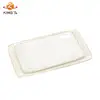 Hot-selling cheap white porcelain gold rim ceramic rectangle dinner plate