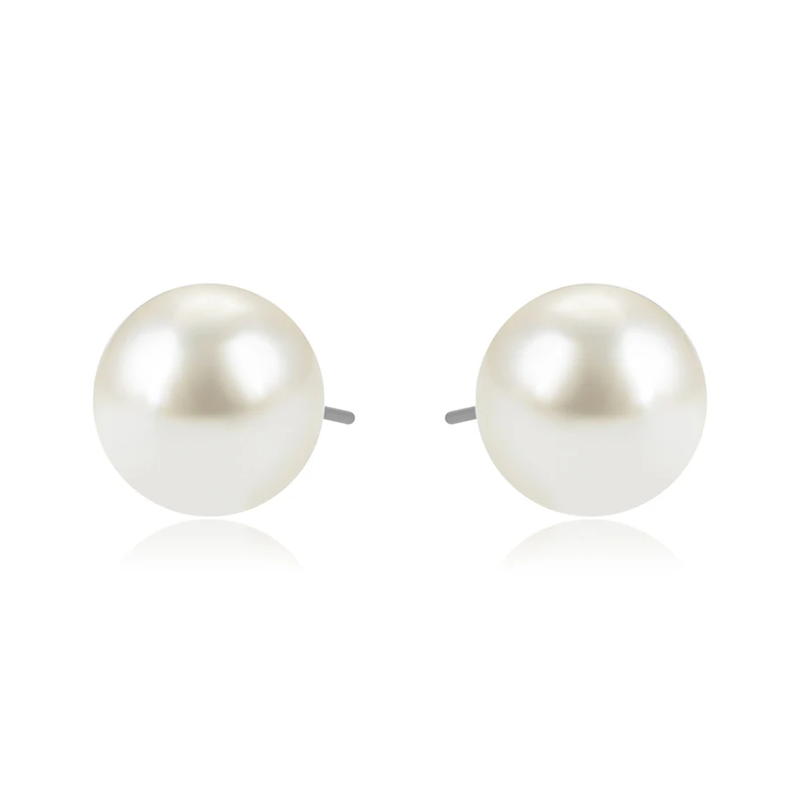 

E-858 Xuping rhodium color stud earring pearl fashion gold jewelry pearl studs