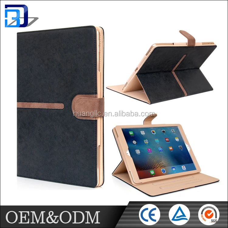 High quality PU leather flip cover wallet case with card soft for Apple Ipad pro cases