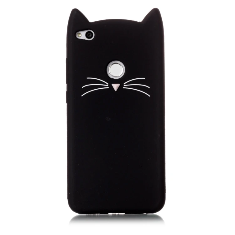 

For Huawei P8 Lite (2017) Silicone Cat Whiskers Pattern Protective Back Cover Case