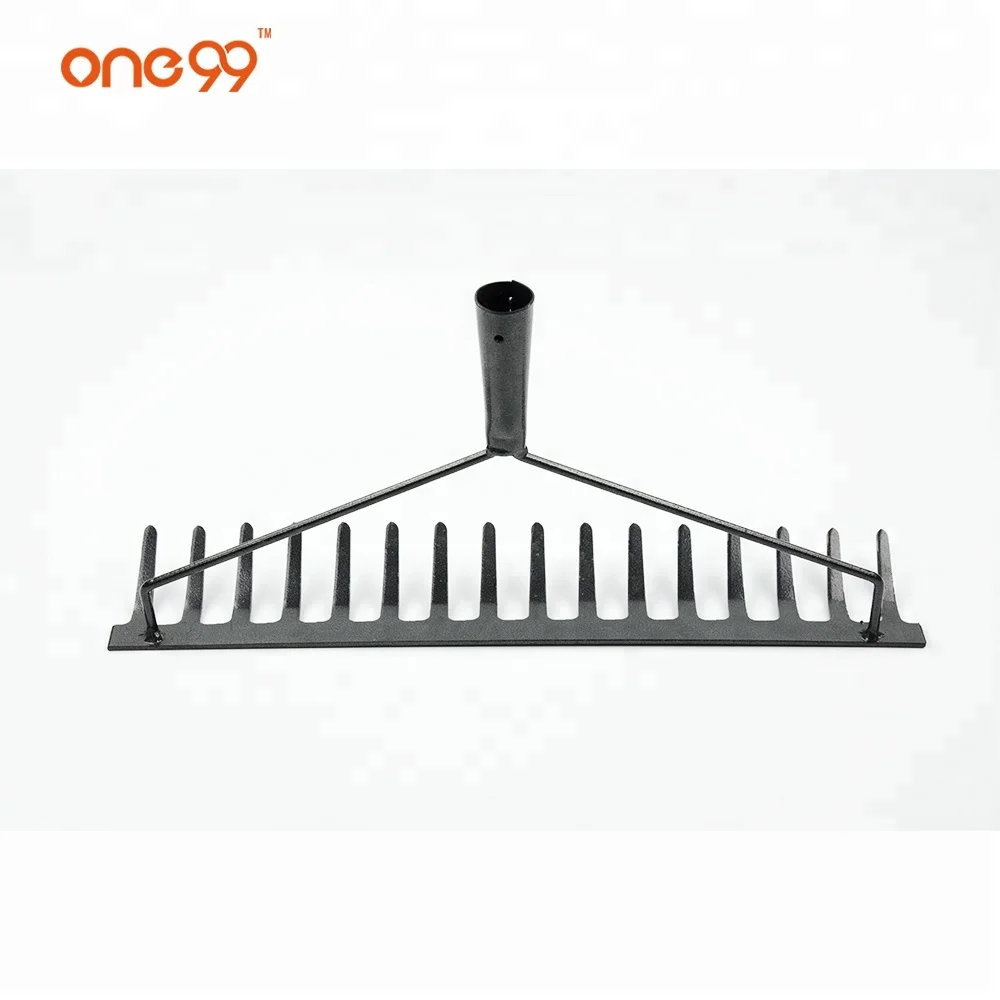
garden black forged lawn bow rake head with 16 tines 