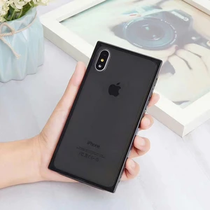 soft crystal transparent square TPU case phone cover for iphone XS Max case