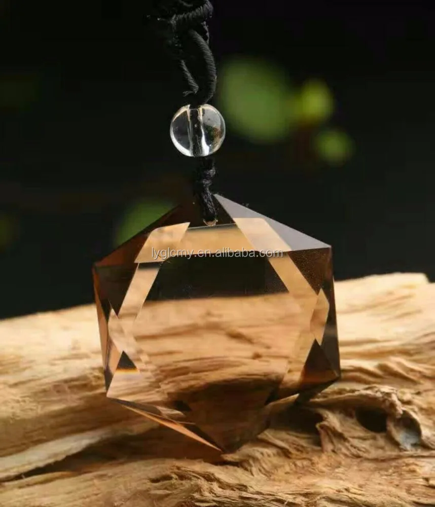 

Natural Clear QUARTZ Smoky Crystal Hexagon / Hexagram Crystal Pendant men fashion jewelry