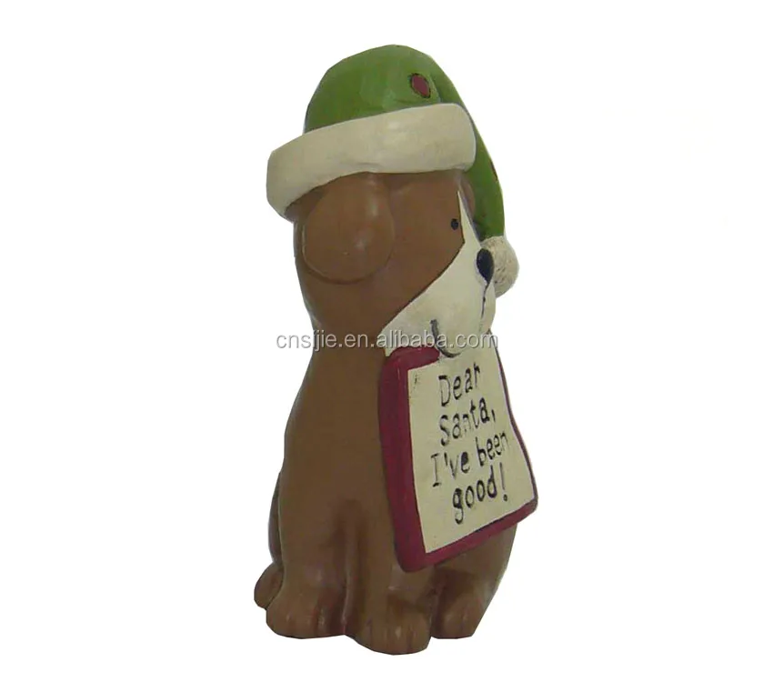 Christmas animal ornament resin dog decoration dog figurine for sale