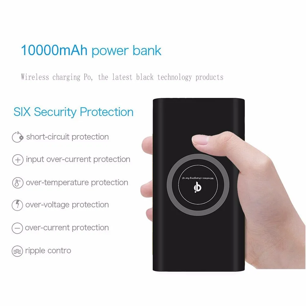 New products universal 10000mah fast charging qi wireless charger power bank high quality portable power bank wireless charger - ANKUX.COM