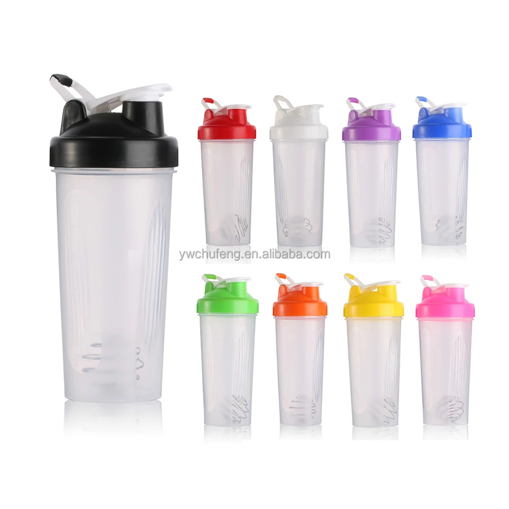 

Plastic Protein Shaker Water bottle with 304 Stainless Steel Mix ball, Customized color