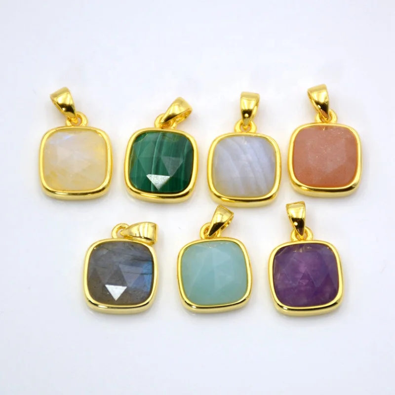 B85h Choice of 1 Oval Natural Gemstone Pendant 25x13mm
