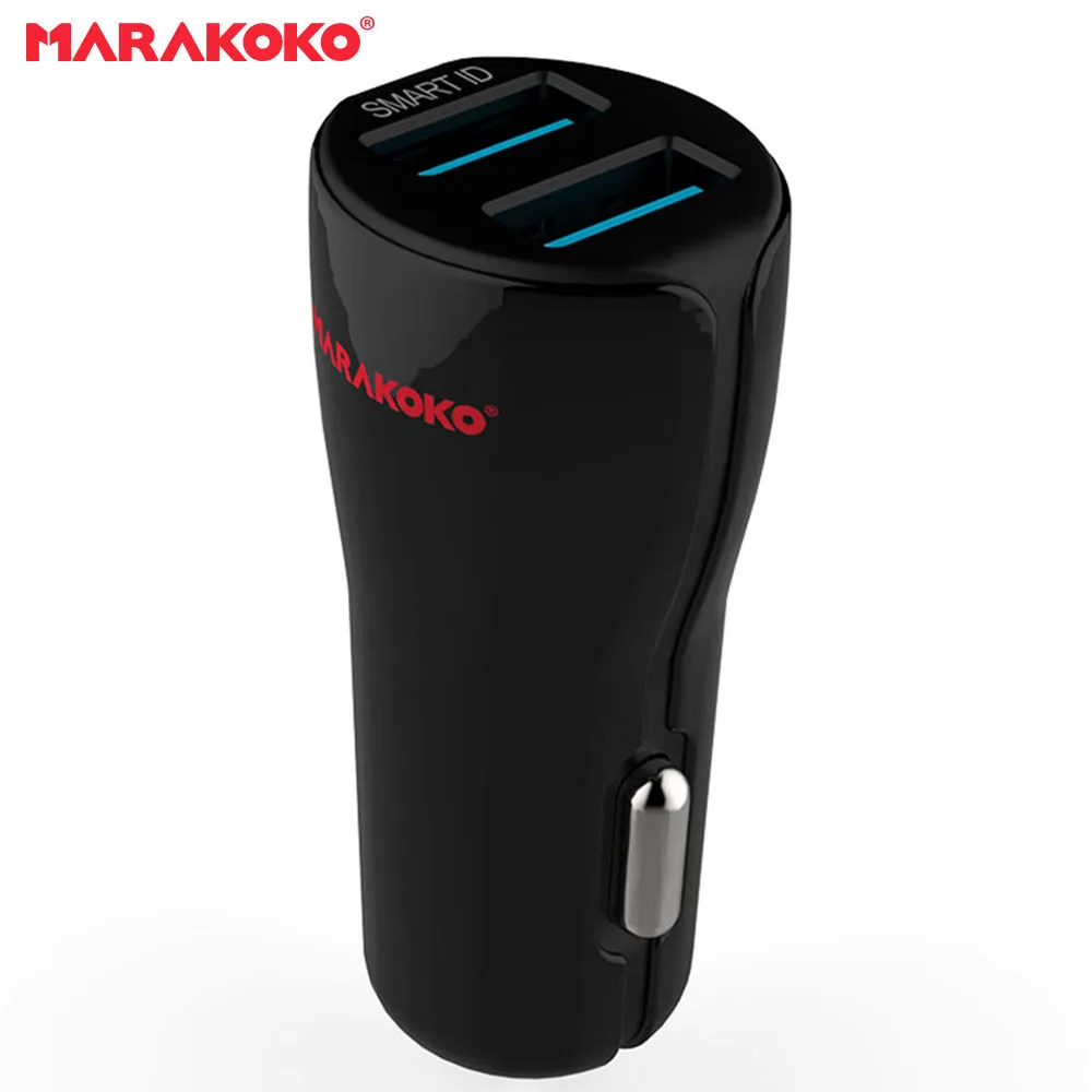 

Marakoko MAC1 5V 2.4A Double USB Car Charger, White/black