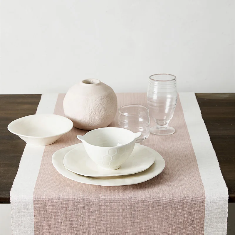 Nordic Mediterranean Modern American Simple Contrast Design cotton Table runner