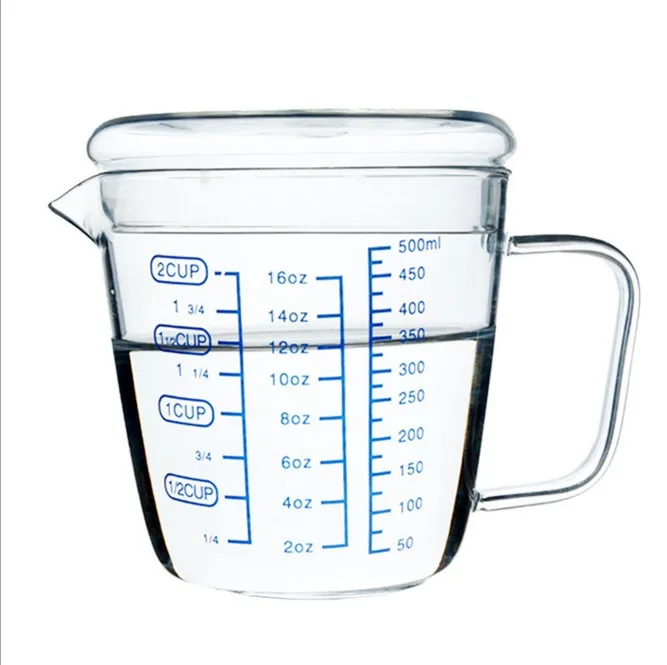 250ml 500ml Borosilicate Glass Measuring Jug Milk Jug Cream Jug With