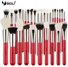 New BEILI Brand Red /Silver Pro Make up Brush Tools kit 30pcs makeup brushes set natural goat hair Wholesale
