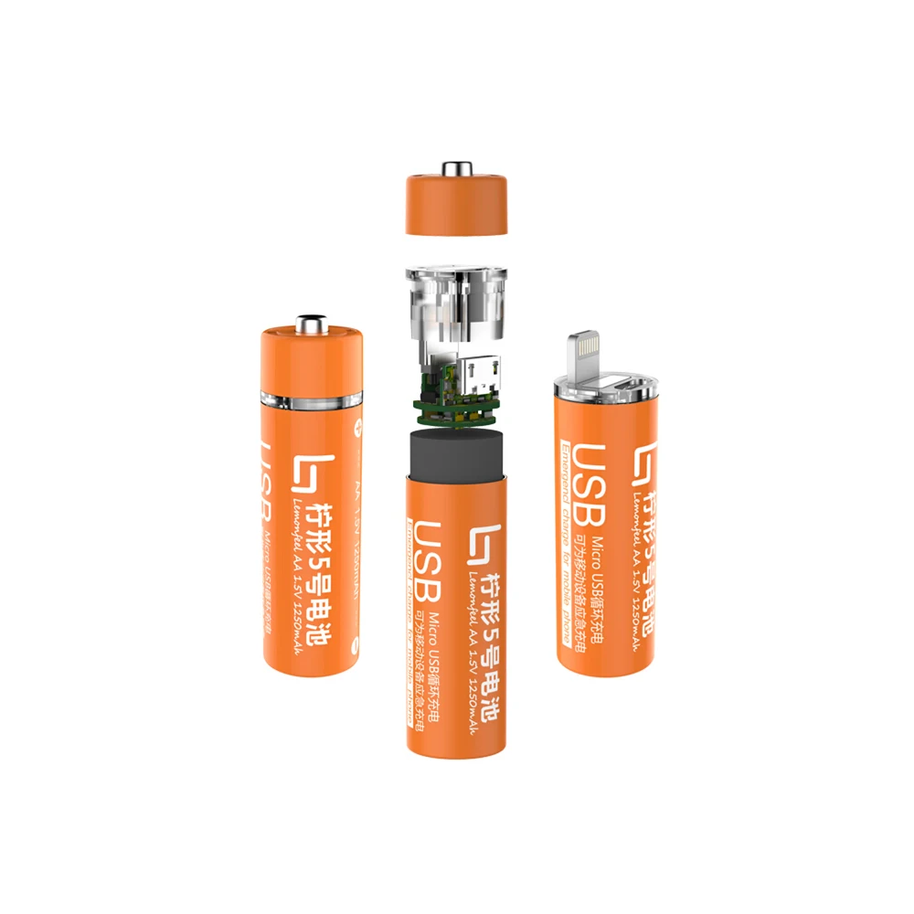 Usb Fast Charge 5 Aa Battery Multifunction 1.5v Rechargeable Lithium
