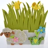 Beatiful Felt Easter Basket With Flower Glass Decor for Egg Basket