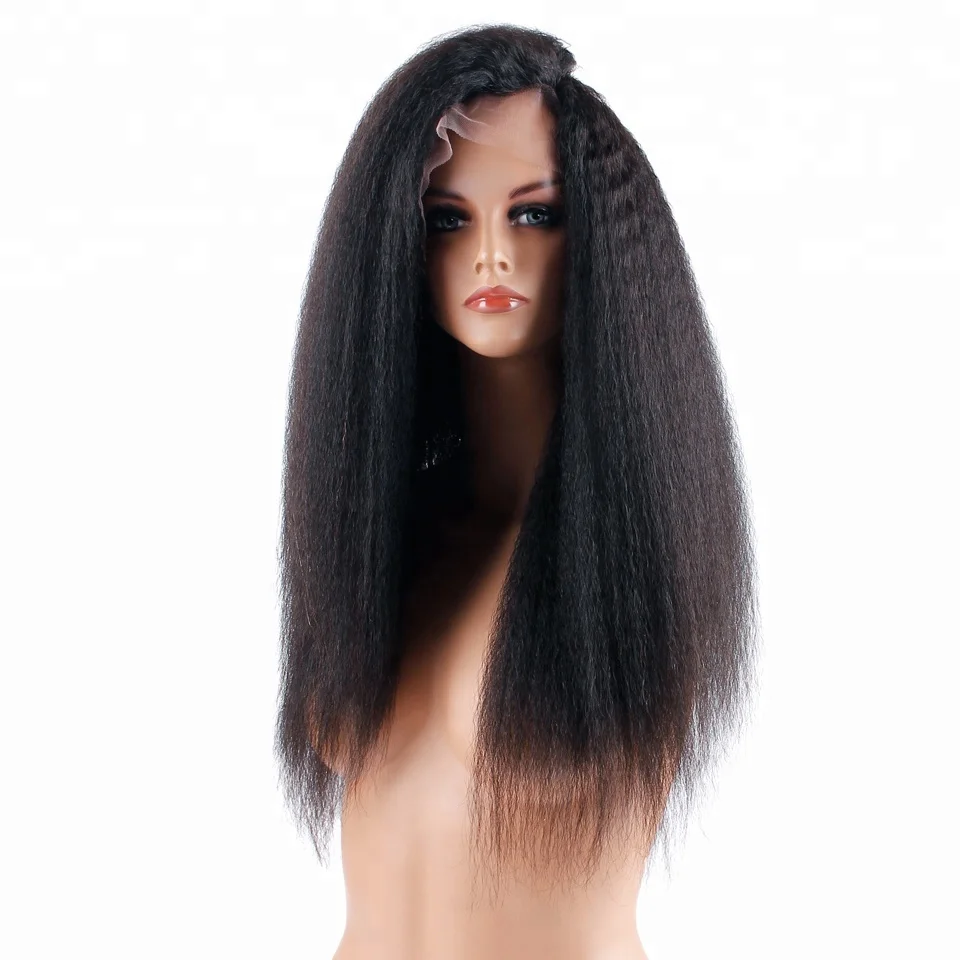 

2018 Brazilian Natural Kinky Straight Asian Hair Front Lace Wigs For Sale