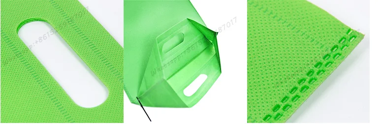 PP Nonwoven Plastic Die Cut Bags High Quality D Cut Non-woven Bags Good Price Die Cut Handle Bags for Supermarket