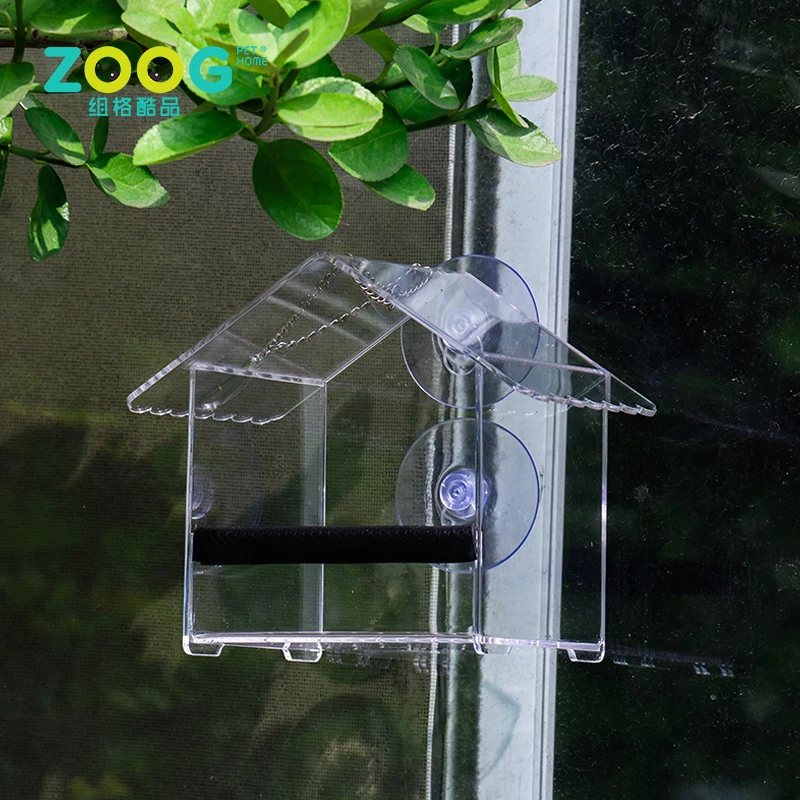 window bird feeder clear