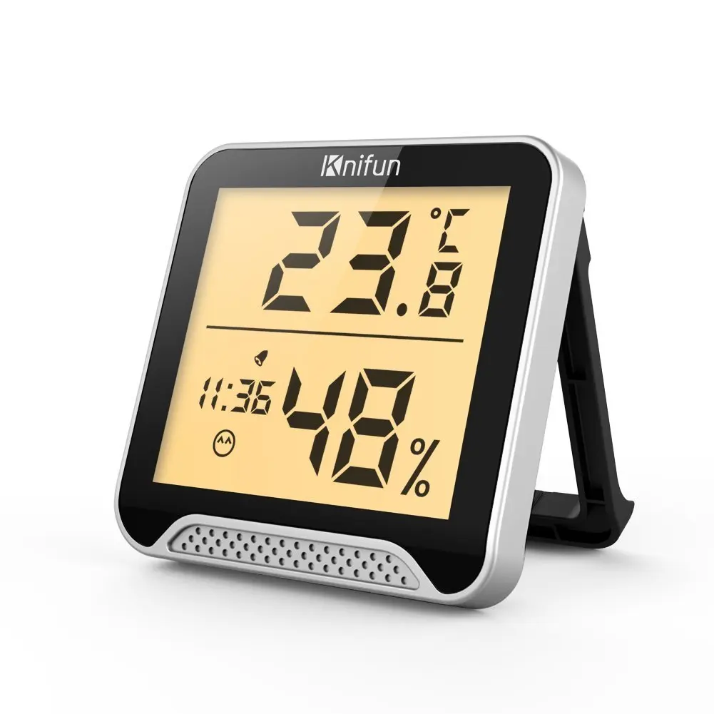 Temperature Humidity Gauge Find Get Quotations Knifun Indoor Thermometer Hygrometer Clock Temperature Humidity Monitor With Gauge Meter And Backlight