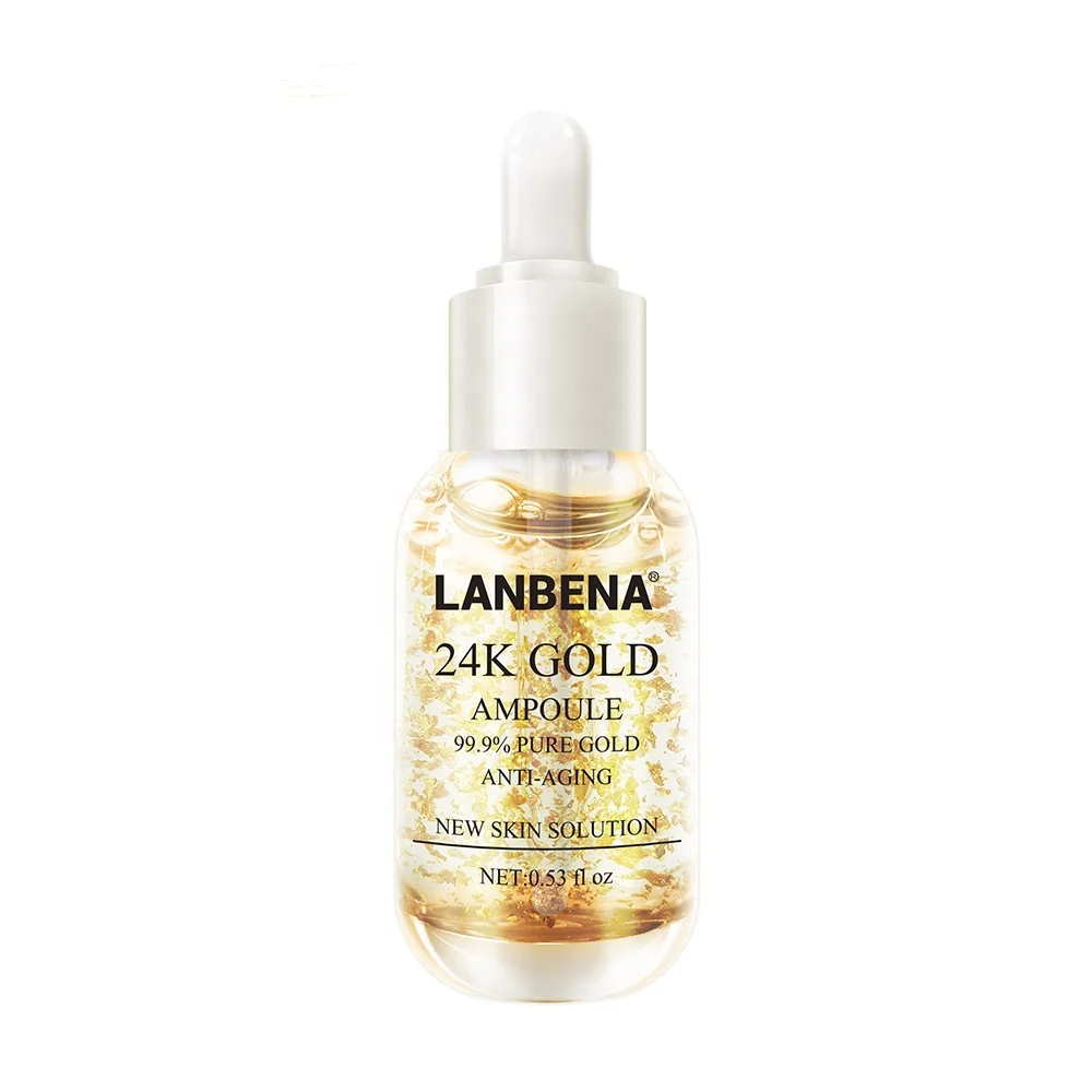 

LANBENA Pure 99% 24K Gold Skin Care Anti Aging Moisturizing Whitening Face Serum