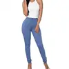 Free Shipping Summer Plus Size Woman thin jeans Solid High Stretch Pencil Pantsl women Girl Sweet Candy Color Slim Trousers