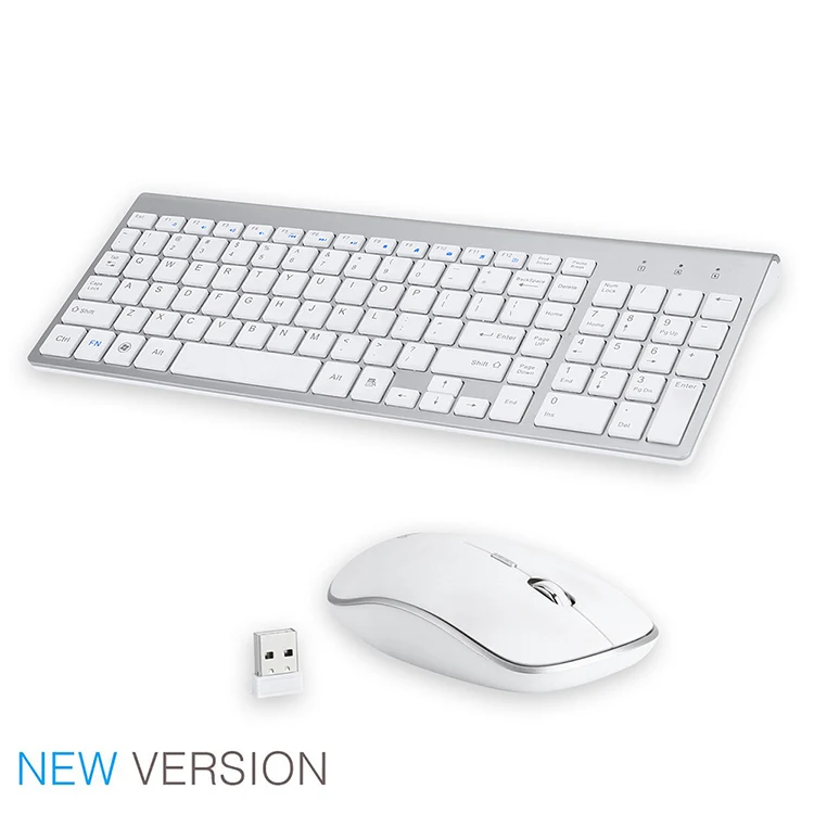 

2.4GHz super slim wireless keyboard mouse combo IT DE RU ES layout, Black,white,rose gold