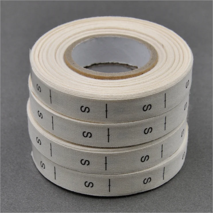 

Roll of 400 pc cotton private logo clothing size label, Black;white