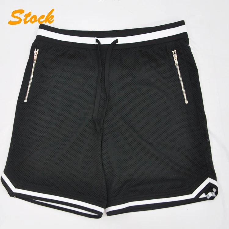

Wholesale Men Mesh Zipper Pocket Track Shorts, Black