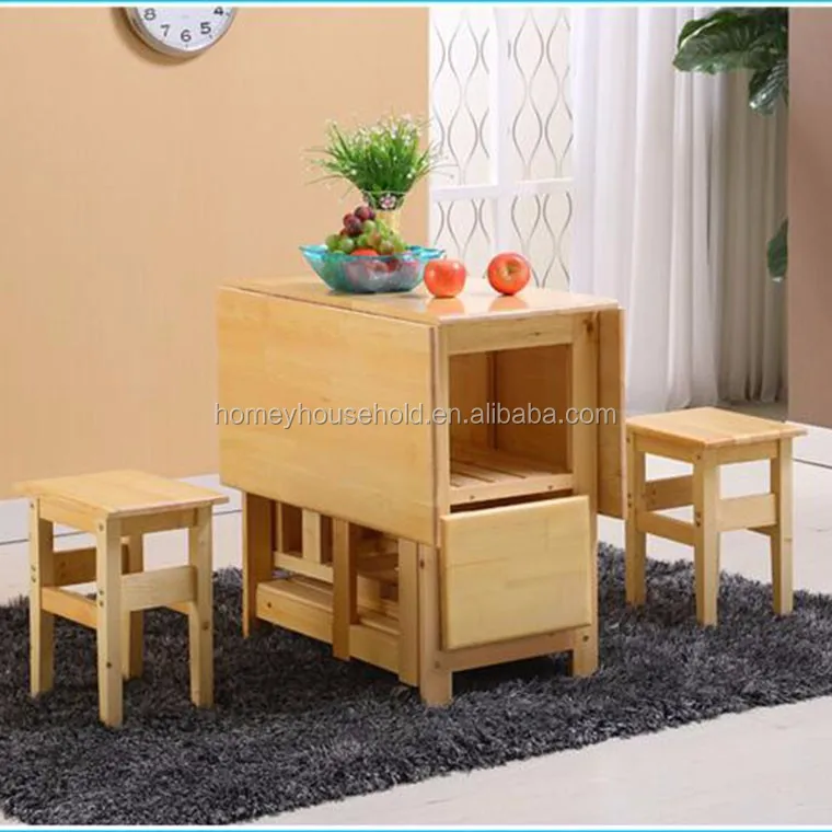 Multifuctional bamboo extendable wood folding dining table