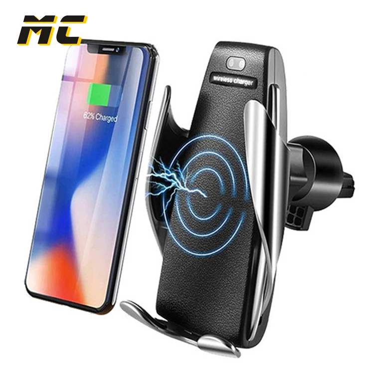 

2019 Car Mount Infrared Sensor Automatic 10W Qi Fast Clamp Mobile Wireless Car Charger