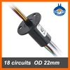 Rotary joint 18 wires/circuits contacts compact slip ring with capsule OD 22mm