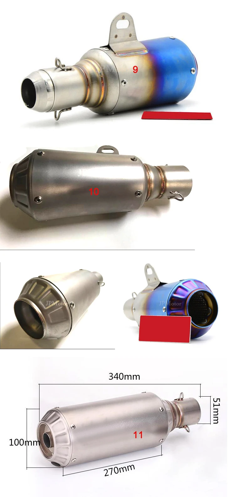 Jpmotor China Manufacturer Universal Motorcycle Exhaust System 3851mm