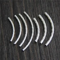 

925 Sterling Silver Curved Tubes Spacer Bars Tubes Beads Diy Jewelry Bracelet Finding Wholesale