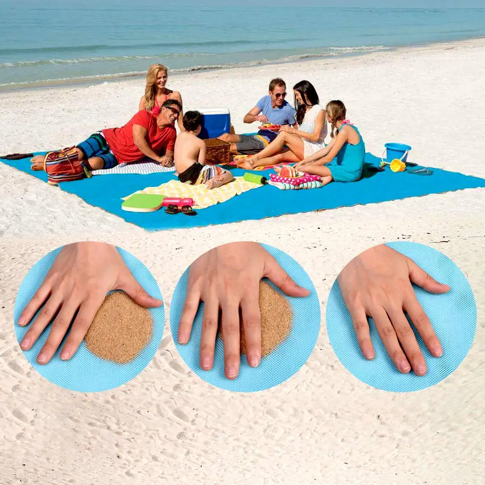

Drop ship Light weight Camping Sand Mattress anti portable sand free mat beach blanket, Blue green pink