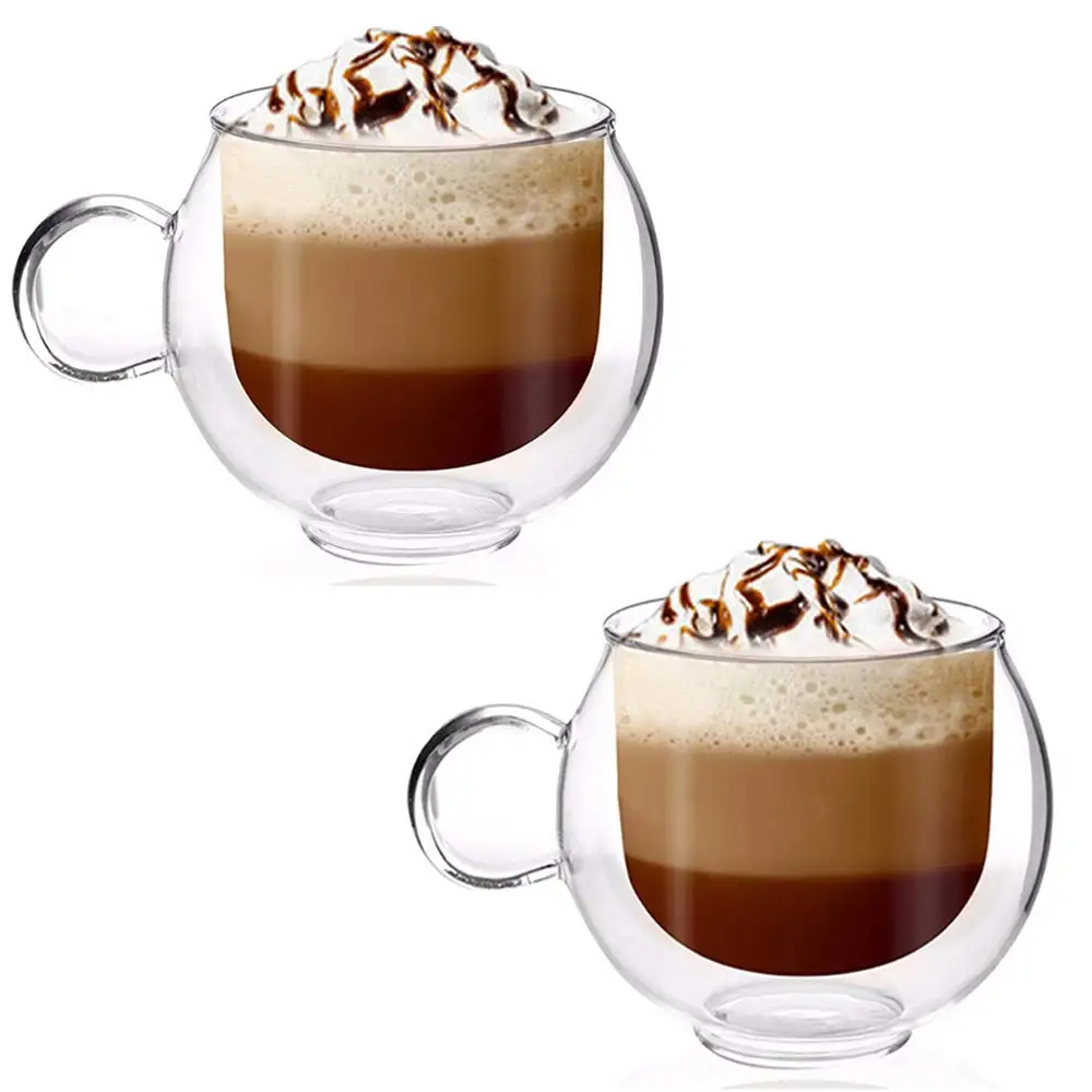 hirmit Double Walled Coffee Glasses Mugs Cappuccino Latte Macchiato Glasses Cups 350 mL hirmit Double Walled Coffee Glasses Mugs Cappuccino Latte Macchiato Glasses Cups 350 mL
