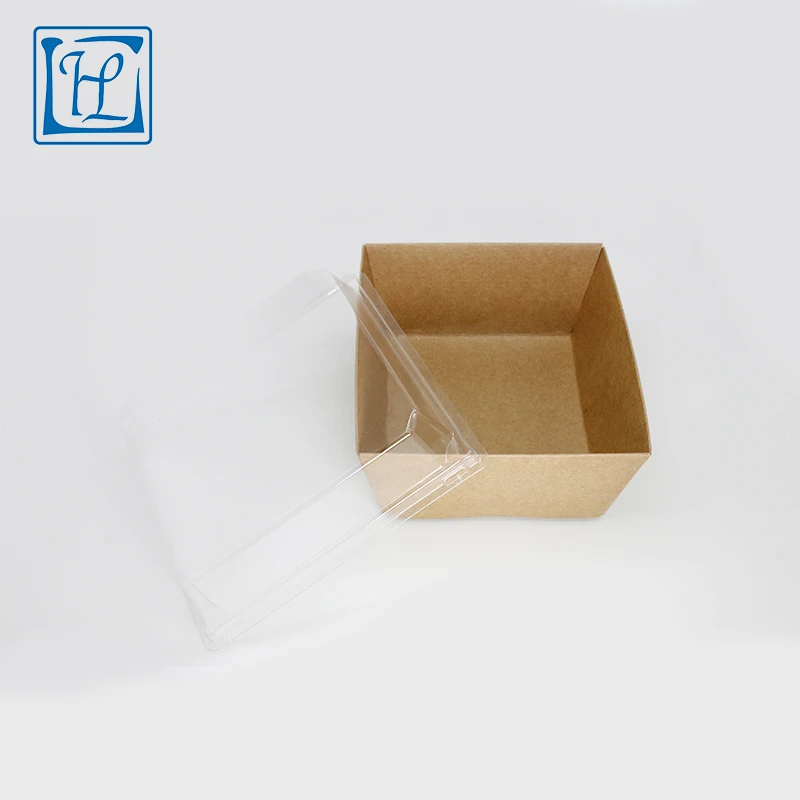 
Kraft paper material with clear lid disposable food use packing box 