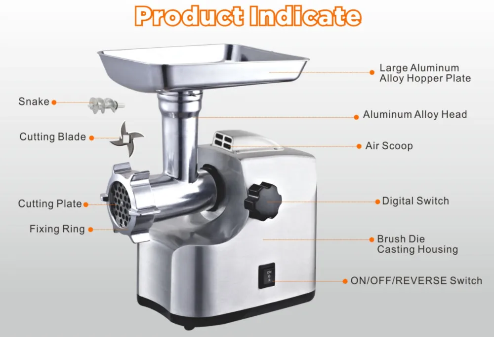 High Speed Aluminum Meat Grinder/ 2000w Grinder With Tomato Juicer Buy High Speed Aluminum