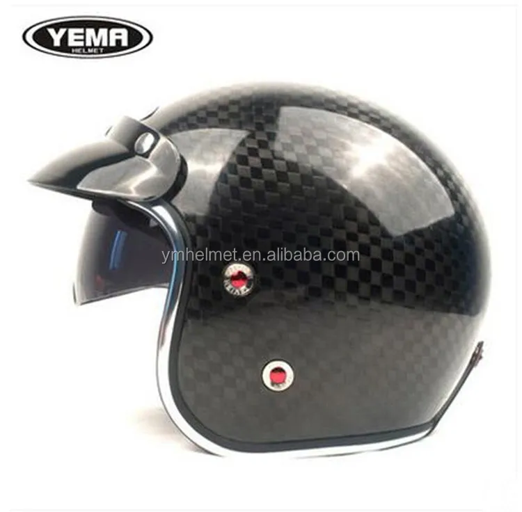 Helmet Motorcycle Dot Approved Classic Retro Carbon Fiber Motorcycle