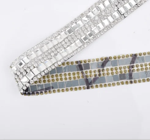 

Hot sale 1/2 crystal rhinestone mesh trim