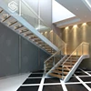 Solid beech treads steel wood staircase in high quality